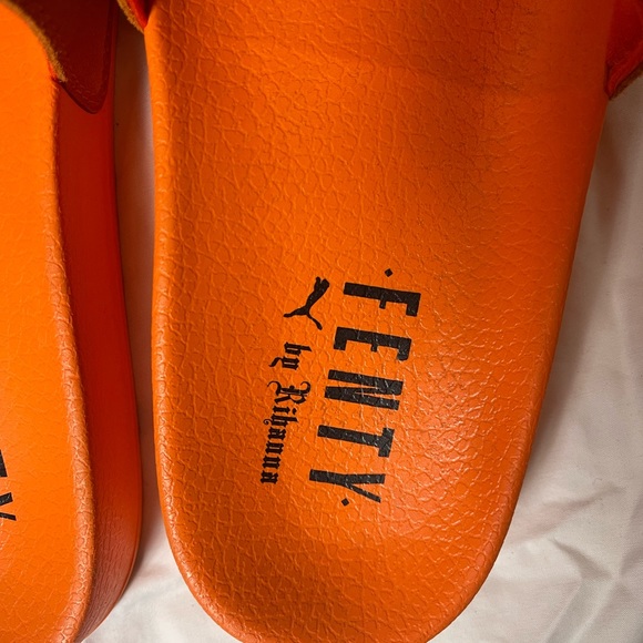 Puma X Fenty Suede Slides FU Orange - Picture 3 of 5